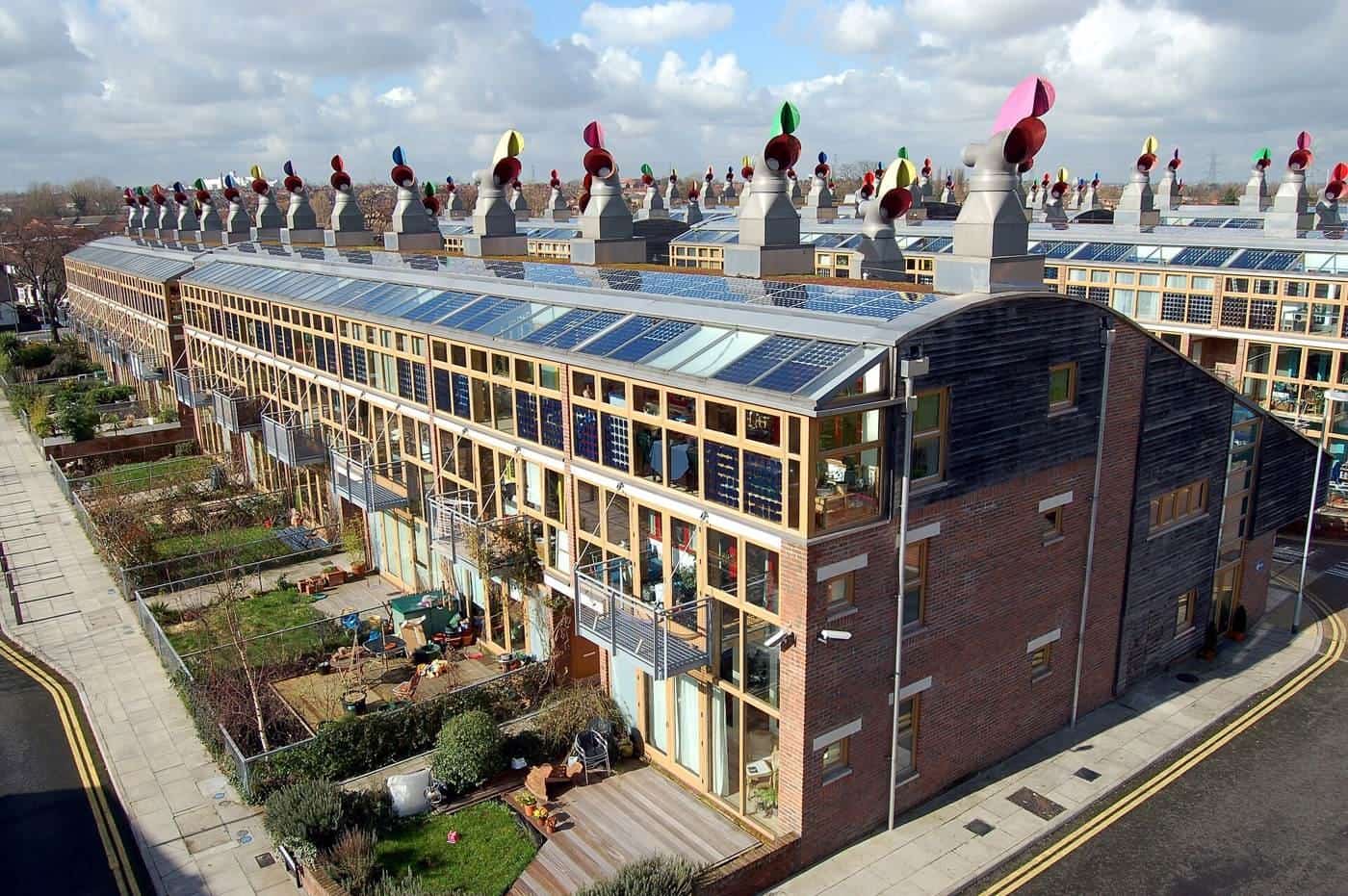 Homes at the BedZED eco-community in south London