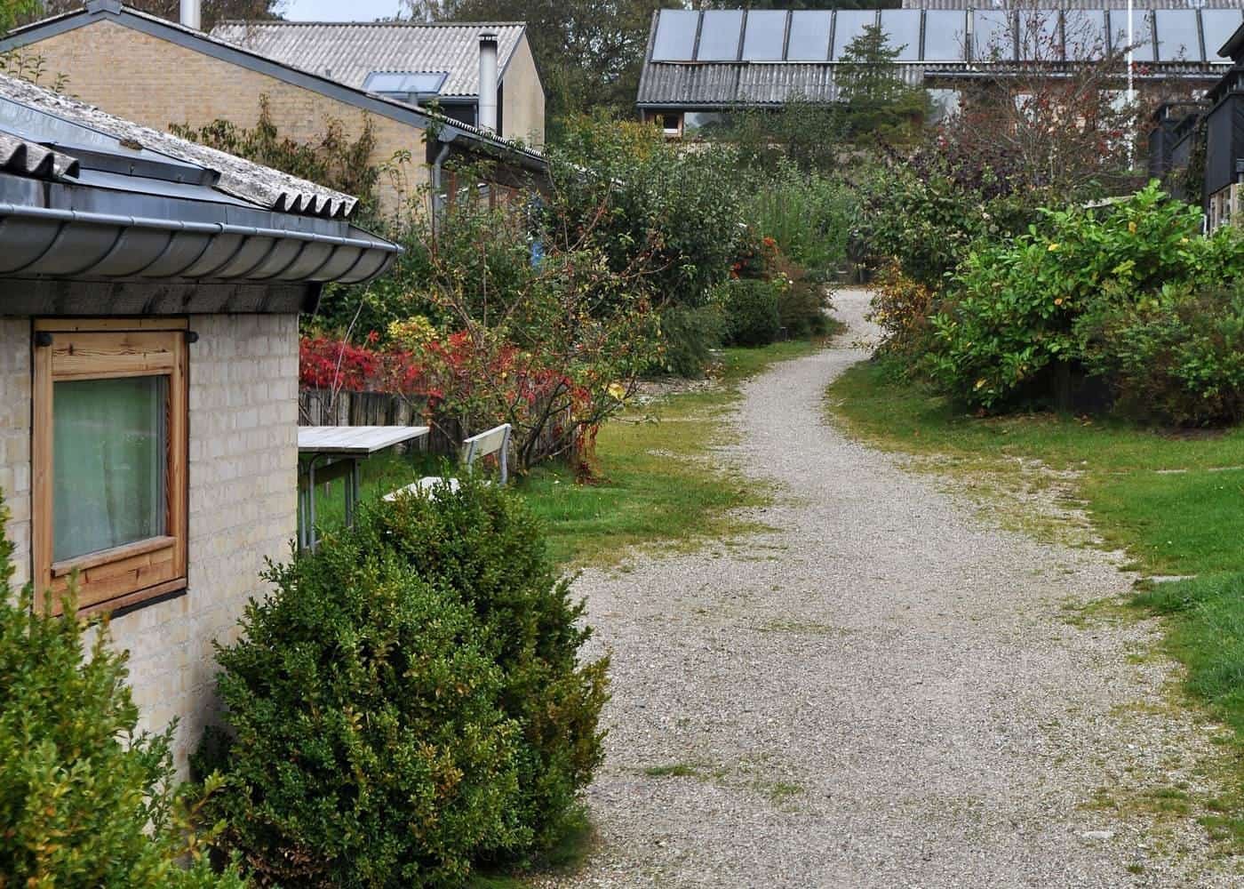 Timber homes at the Trudeslund cohousing community near Copenhagen
